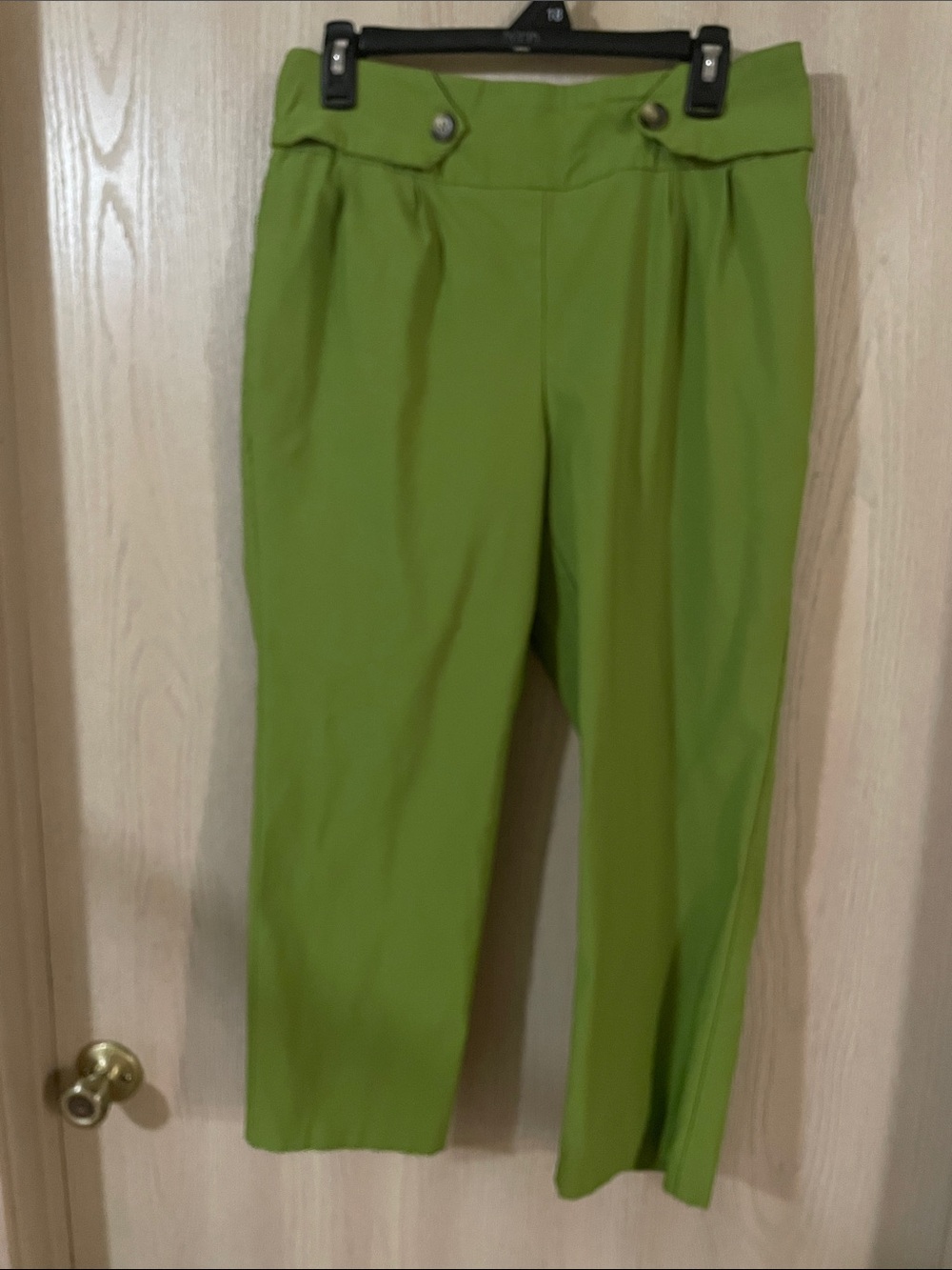 Cato Lime Green Cropped High-Waist Tapered Pants